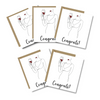 Congrats Card | Lady Red Wine Greeting Cards | Made in NYC | Celebration Card