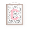 Initial Letter C Art Print | First Letter | Name Print | Dots Art Print | Cute Room Ideas