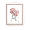 Pink Crown Flowers Art Print | Home Decor | Minimalist Drawing | Room Ideas