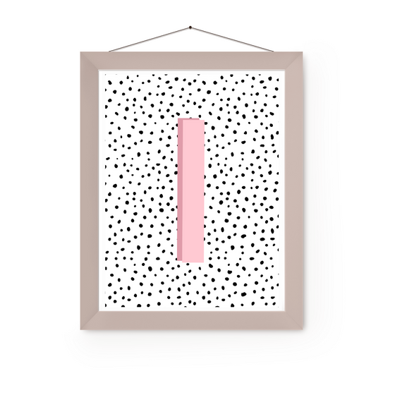 Initial Letter I Art Print | First Letter | Name Print | Dots Art Print | Cute Room Ideas