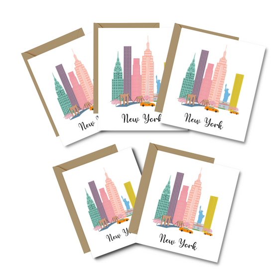Pink New York City | Greeting Cards | Elegant Cards | NYC Cards | Travel Gifts