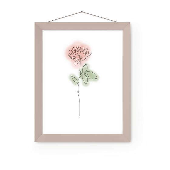 Red Rose Flowers Art Print | Home Decor | Minimalist Drawing | Room Ideas | Elegant Art Prints