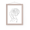 Crown Flower Girl 3 Art Print | Home Decor | Minimalist Drawing | Room Ideas