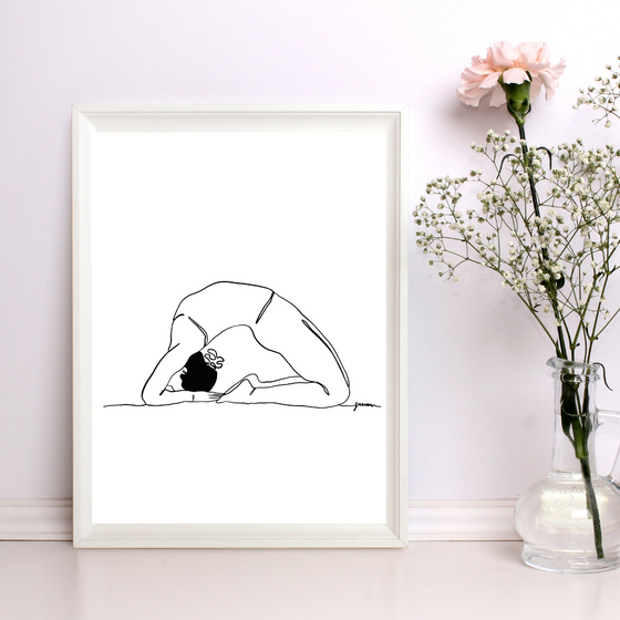 Yoga Camel Pose Art Print | Home Decor | Fit Decor | Room Ideas | Yoga Lover
