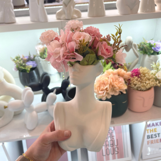 Elegant Women Ceramic Vase | Luxury Home Decor | Flower Arrangement Vase | Center Table | Nightstand Table