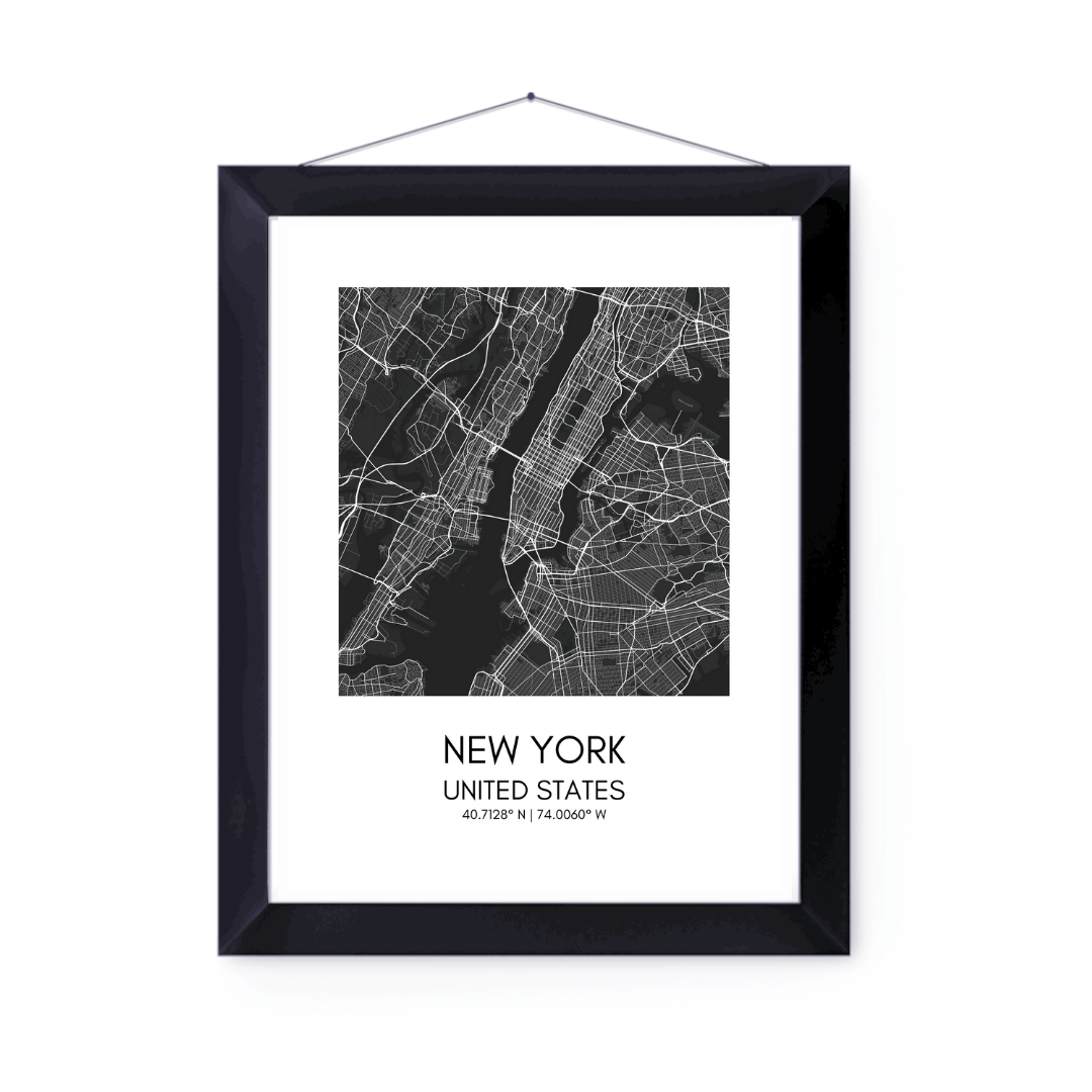 New York City Map Print | Poster City Map | Home Decor | 16 Designs Av