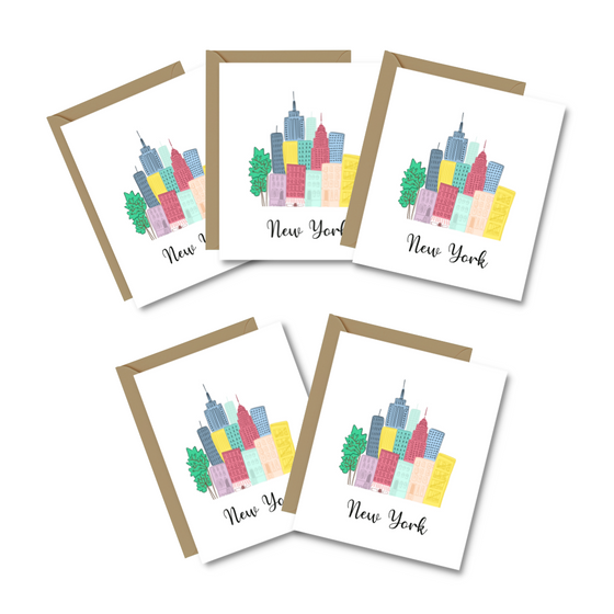 Colorful New York City Card | Greeting Cards | Elegant Cards | Friendship Cards | Travel Gifts