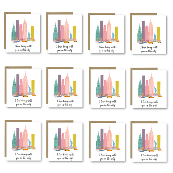 I Love Being with you in this City | Love Cards | NYC Cards | Couples Cards