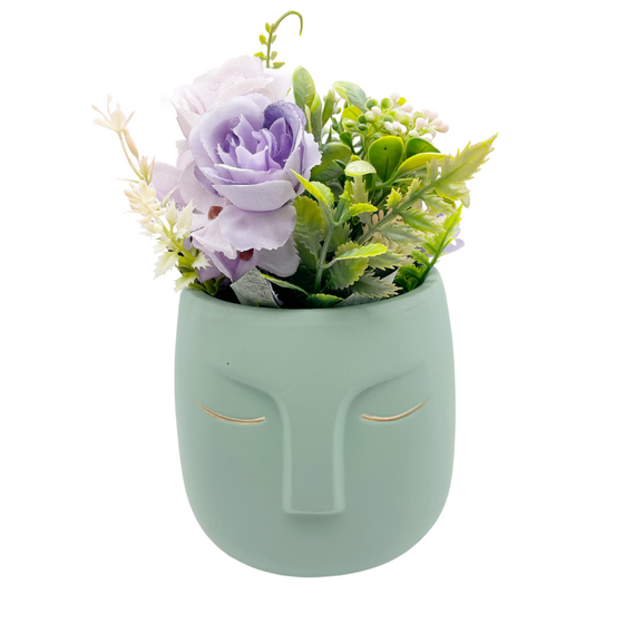 Green Face Ceramic Vase | Flower Arrangement | Modern Decor | Home Decor | Unique Pieces