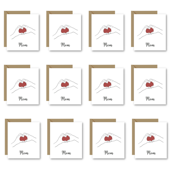 Mom Heart Card | Minimalist Greeting Cards | Elegant Cards | Mother's Day