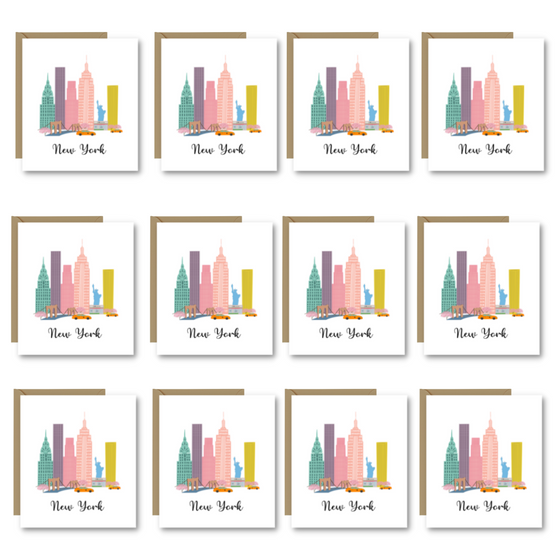 Pink New York City | Greeting Cards | Elegant Cards | NYC Cards | Travel Gifts