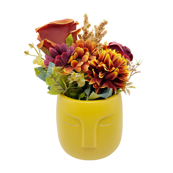 Yellow Face Ceramic Vase | Flower Arrangement | Modern Decor | Home Decor | Unique Pieces