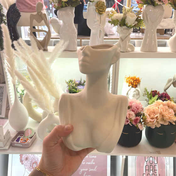 Elegant Women Ceramic Vase | Luxury Home Decor | Flower Arrangement Vase | Center Table | Nightstand Table