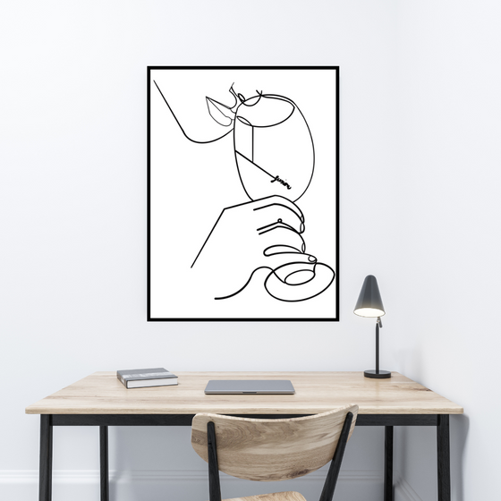 Wine Lover Minimalist Art Print | Home Decor | Minimalist Drawing | Room Ideas