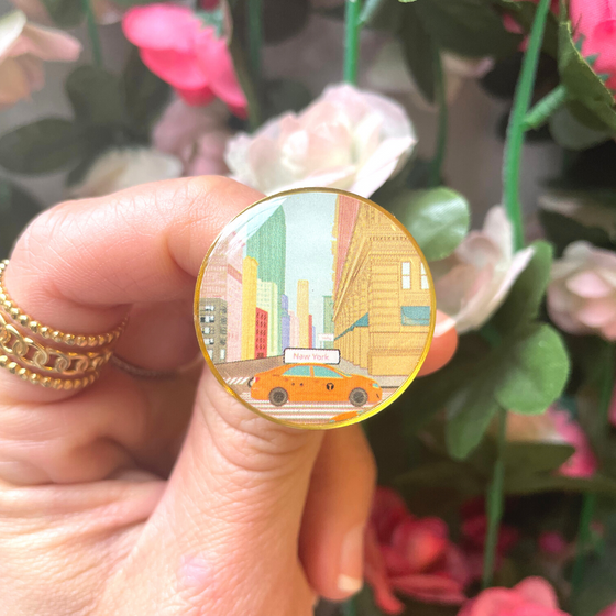 NYC Pink Streets Gold Pin | Made in NYC