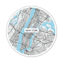  New York City Blue Map Sticker
