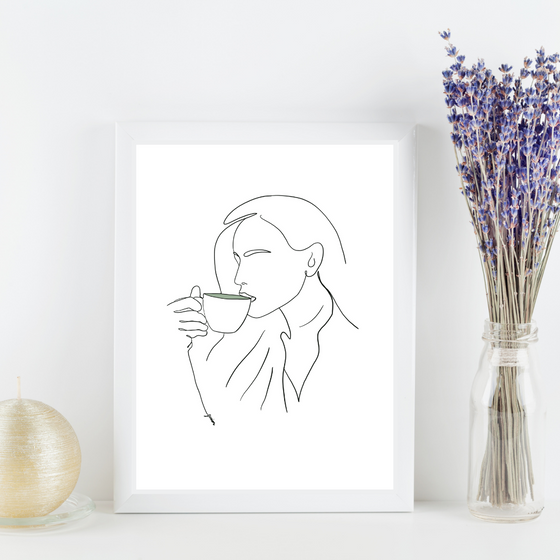 Coffee Lover | Matcha Lover Minimalist Art Print | Home Decor | Minimalist Drawing | Room Ideas