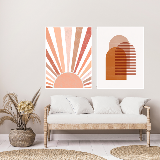Half Sunrise Boho Art Print | Home Decor | Minimal Boho Print | Room Ideas | Boho Gallery | Abstract Art
