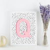 Initial Letter Q Art Print | First Letter | Name Print | Dots Art Print | Cute Room Ideas