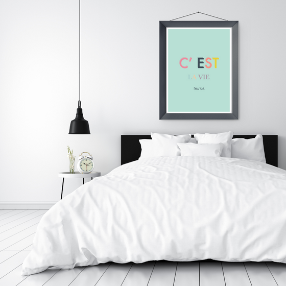 C'Est La Vie Art Print | Home Decor | Popular Quotes | Room Ideas | Unique Decor | Colorful Prints