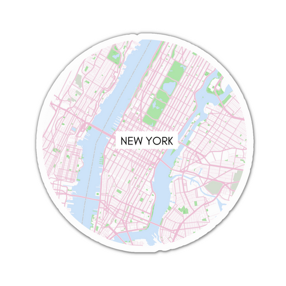 New York City Pink Map Sticker