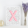 Initial Letter X Art Print | First Letter | Name Print | Dots Art Print | Cute Room Ideas