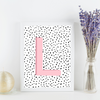 Initial Letter L Art Print | First Letter | Name Print | Dots Art Print | Cute Room Ideas