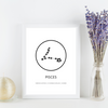 Pisces Sign Art Print | Home Decor | Zodiac Art Decor | Room Ideas | Perfect Gift