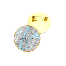  New York City Blue Map Gold Pin | Made in NYC