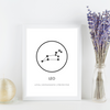 Leo Sign Art Print | Home Decor | Zodiac Art Decor | Room Ideas | Perfect Gift