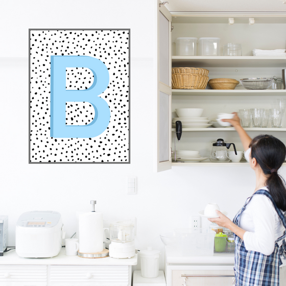 Initial Letter B Art Print | First Letter | Name Print | Dots Art Print | Cute Room Ideas