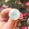New York City Blue Map Gold Pin | New York Map | Perfect for Jackets and Backpacks
